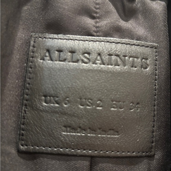 All Saints Dalby Leather Biker Jacket - Picture 13 of 13